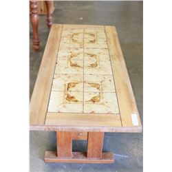 TEAK TILE TOP COFFEE TABLE