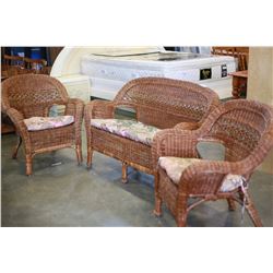THREE PIECE WICKER CHAIR SET