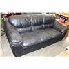 Image 1 : BLACK LEATHER PILLOW BACK SOFA