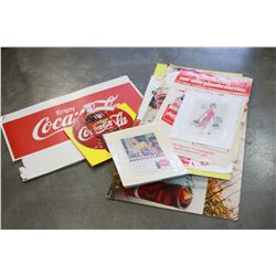 LOT OF COCA COLA PAPER AND CARDBOARD ADS