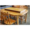 Image 1 : OAK DINING TABLE WITH LEAF AND FOUR CHAIRS
