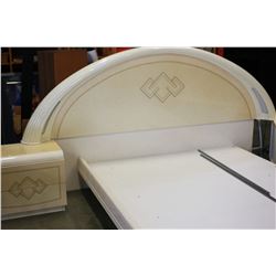 COMPLETE LACQUERD QUEENSIZE BEDFRAME AND NIGHTSANDS