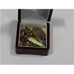 CASE OF CUFFLINKS AND BREITLING WATCH AS IS