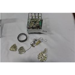 CASE OF VINTAGE RHINESTONE JEWELLRY