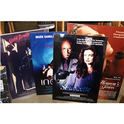 LOT OF MOVIE POSTERS AND HALO STAND