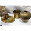 Image 1 : LOT OF BRASS BUCKETS AND VASE