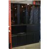 Image 1 : 2-PIECE BLACK WALL UNIT WITH DROP DOWN DESK