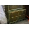 Image 2 : PAINTED GREEN 2-PIECE DROPLEAF DESK
