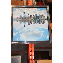 FRAMED NEW YORK CITY PRINT AND NEW FREEDOM TOWER