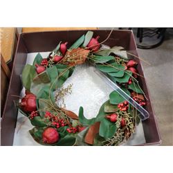 NEW IN BOX SPRING WREATH MGNOLIA POMEGRANITE