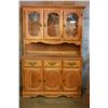 Image 1 : OAK 2-PIECE DISPLAY CABINET WITH HUTCH TOP