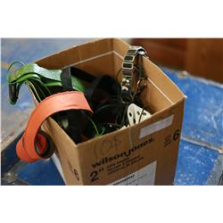 BOX OF LEATHER AND OTHER BELTS