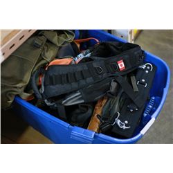 TOTE OF BACKPACKS AND BAGS