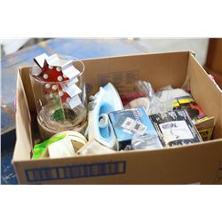 BOX OF ELECTRONICS AND CARD SHUFFLER