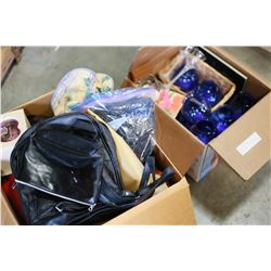 TWO BOXES OF PURSES COLLECTIBLES JEWELLRY BOX AND ESTATE GOODS