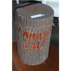 CANADA EH FAUX LOG COOLER
