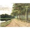 Image 1 : European School, 20th Century, Winding Road Beside a Close, of Trees, Signed G.W.P. v. Dorr...
