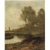 Image 1 : No Lot, Max Weyl (American 1837-1914), Spring River Landscape, Signed Max Weyl l.r., Oil...