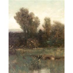 Benjamin Foster, (American 1852-1926), Autumn Landscape at Sunset, Signed Ben Foster l.r....