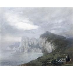 Robert Maione (American b. 1932), The Cliff, Capri, Signed Maione l.r., Oil on canvas, 36...