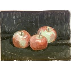 Robert M. Kulicke (American b. 1924), Group of Two Works, A. Still Life of Apples, Signed K...