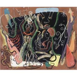 Lois Mailou Jones (American 1905-1998), Voodoo, Signed Lois Mailou Jones and located Haiti l....