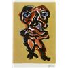 Image 1 : Karel Appel (Dutch b. 1921), Abstract Face, Lithograph in color with embossing, 1975, signed...