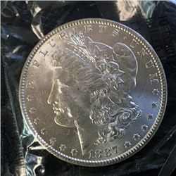 1887 Morgan Silver Dollar, Uncirculated