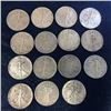 Image 1 : 15 Walking Liberty Silver Half Dollars