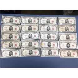 $5 Red Seal Series Bills