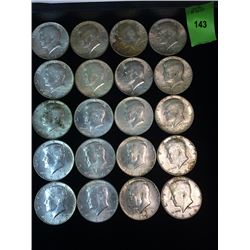 20 John F. Kennedy Silver Half Dollars, 1964