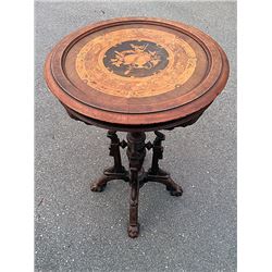 Renaissance Revival Marquetry Inlay Candle Stand/Pedestal