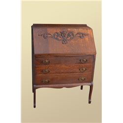 Antique Victorian Oak Slant Top Desk