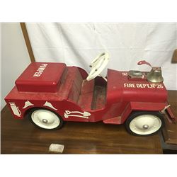 Vintage Metal Ride On Fire Truck