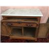 Image 2 : Chestnut and Walnut Marble top Commode - St. Jude's