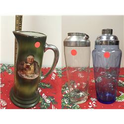 Estate Pitcher & Vintage Glass Shakers
