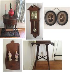 Side Tables, Clock, Candle Sticks, Etc.