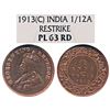 George V,  Copper Proof Restrike 1/12 Anna,  1913