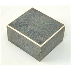 A shagreen trinket box, with ivory mounted hinged lid, 4.5 ins...