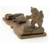 Image 1 : A Black Forest carved wood book slide, each end modelled as a ‘hiking’ bear carrying a haversack...