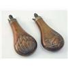 Image 1 : Two Dixson & Sons copper shot flasks, the first embossed with a Pointer and foliage, the other wi...