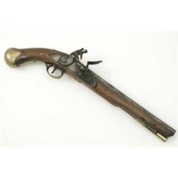 A Sea service flintlock belt pistol, of regulation specifications with struck tapering barrel, wa...
