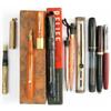 Image 1 : A collection of five fountain pens, to include a Watermans gold pen, a further Watermans pen with...