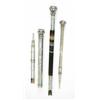 Image 1 : A silver and agate dip pen, with jewel end, together with two Edwardian silver propelling pencils...