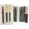 Image 1 : A red Parker 17 in case, a cased Parker pen set with gold lids, a further Parker Vacumatic founta...