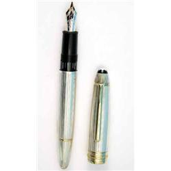 A Montblanc Meisterstruck solitaire fountain pen, No 146 with 18ct gold nib and sterling silver b...