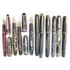 Image 1 : A collection of ten fountain pens, comprising a Montblanc Meisterstruck with red body, two Parker...