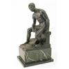 Image 1 : A bronze figure of a classical man signed H. Keck, modelled seated on a plinth with measuring dev...