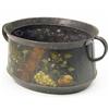 Image 1 : A 19th century Toleware twin handled oval coal scuttle, with metal liner, painted with flowers, f...