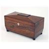 Image 1 : A Regency rosewood two-drawer tea caddy, on ball feet, 12ins...